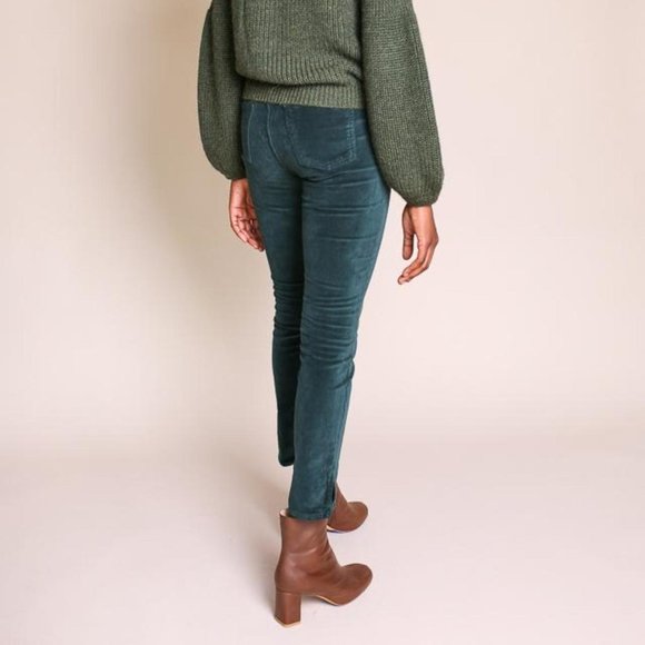 NWT 3 X 1 W3 Velvet Higher Ground Mini Split Fern Velvet Jeans - Picture 2 of 5